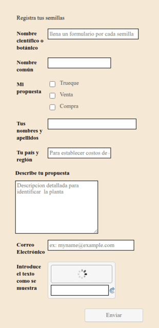 Formulario Para Web De Trueque
