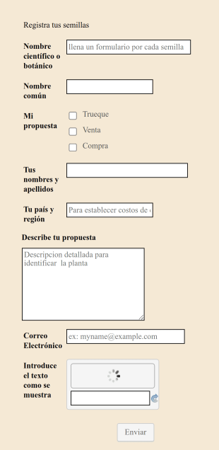 Formulario Para Web De Trueque