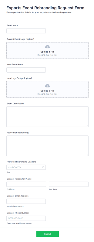 Esports Event Rebranding Request Form Template