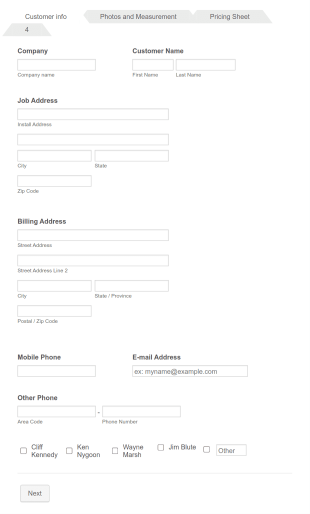 Estimate Form Template