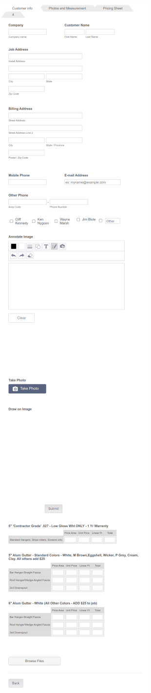 Estimate Form Template
