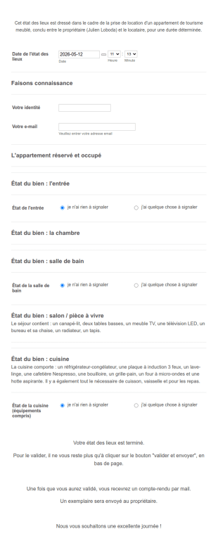 Etat Des Lieux De Location Courte Durée
