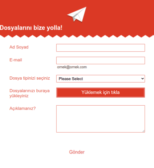Etkileşimli Yükleme Form Şablonu