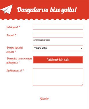 Etkileşimli Yükleme Form Template