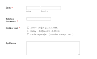 Etkinlik Istek Form Template