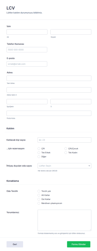 Etkinlik LCV Form Şablonu