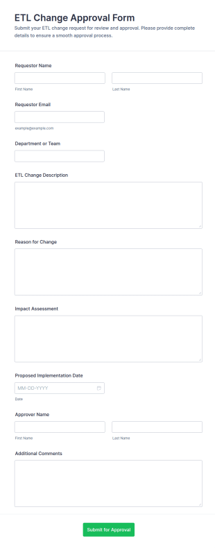 ETL Change Approval Form Template