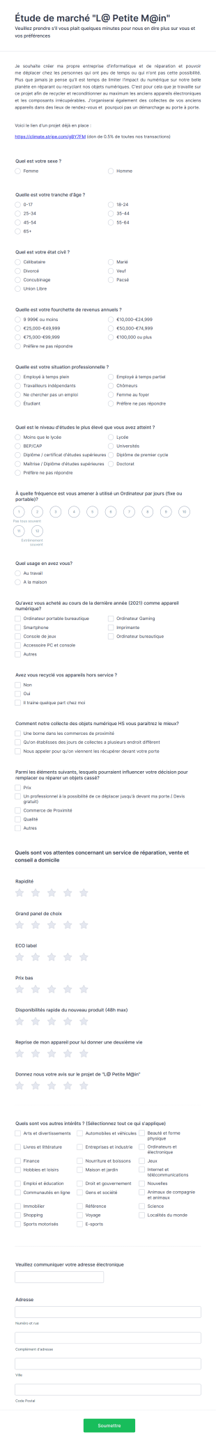 Étude De Marché "L@ Petite M@in"