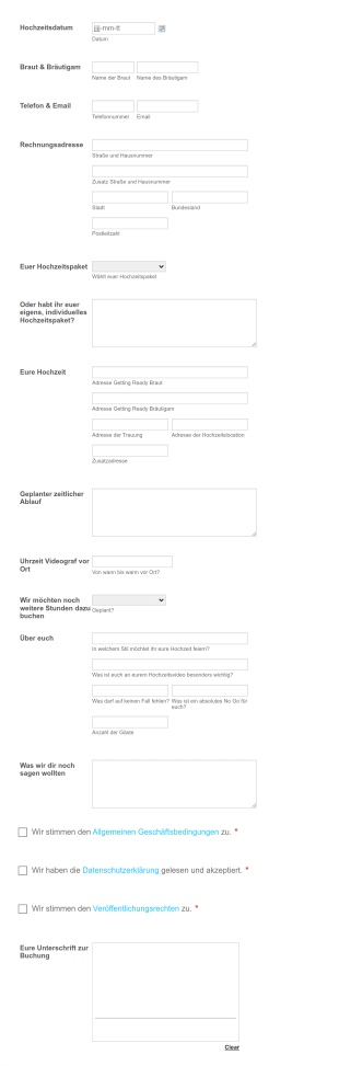 Euer Hochzeitstag Form Template
