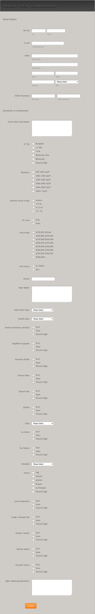 Ev Avı Kontrol Listesi Form Template