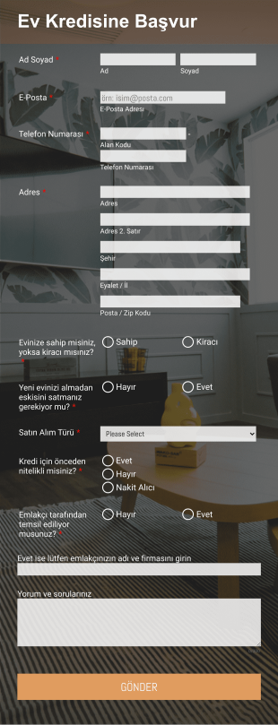 Ev Kredisi Başvurusu Form Template