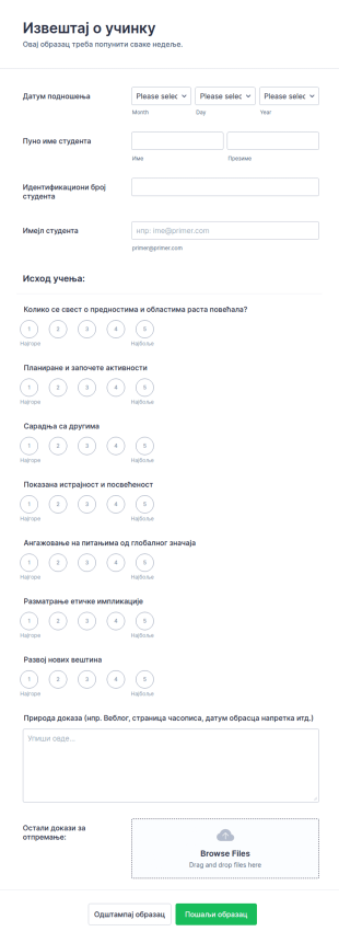 Евалуација Учинка Студента