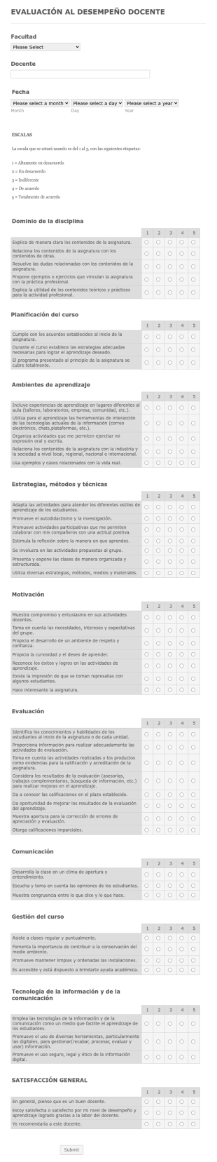 EVALUACIÓN AL DESEMPEÑO DOCENTE Extendido