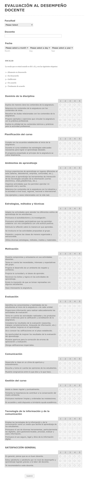 EVALUACIÓN AL DESEMPEÑO DOCENTE Extendido
