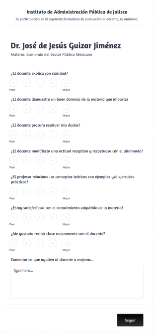 Evaluación Al Docente En Administración Pública