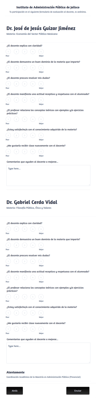 Evaluación Al Docente En Administración Pública