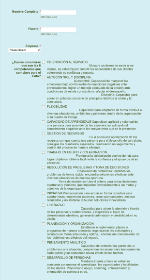 Evaluación De Competencias Form Template