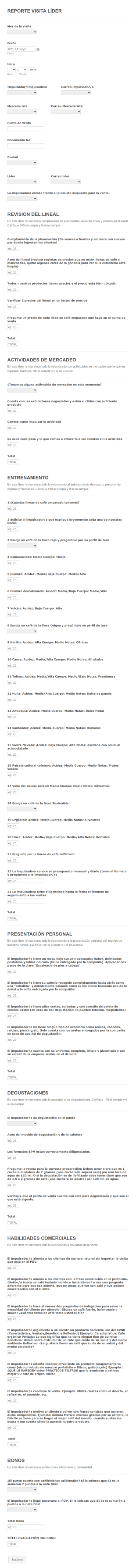 Evaluación De Personal Y Puntos De Venta Form Template