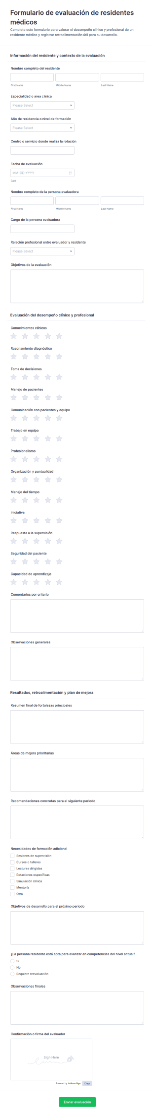 Evaluación De Residente Médico
