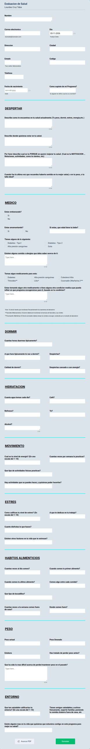 Evaluacion De Salud