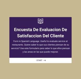 Encuesta De Satisfacción Del Cliente De Restaurante Form Template