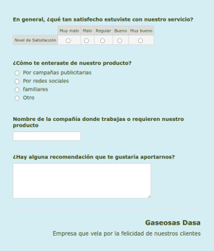 Evaluación De Servicio