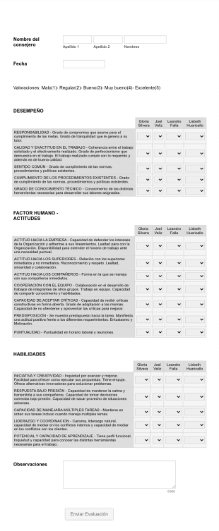 Evaluación Del Consejero