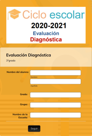 Evaluación Diagnóstica 3° Grado