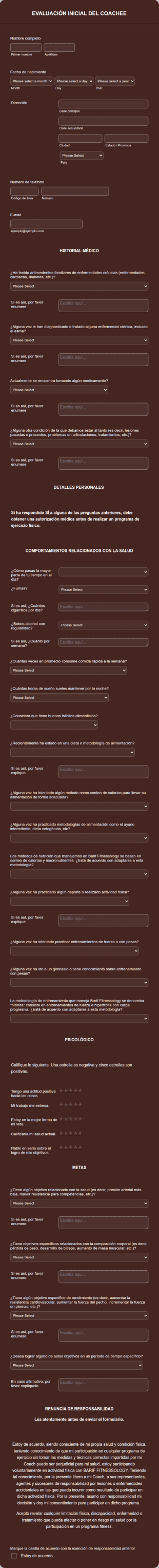 Evaluación Inicial Del Coachee