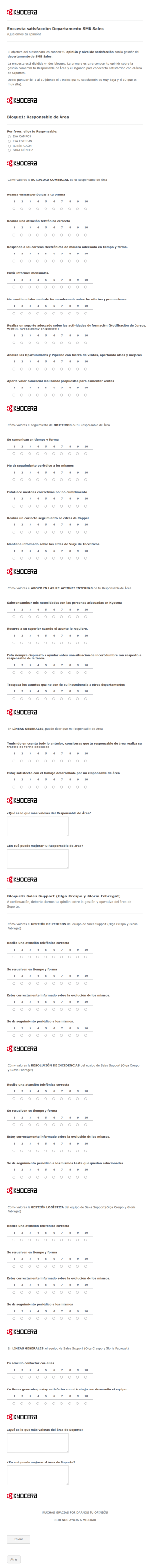 Evaluación Interna De Responsables De Área