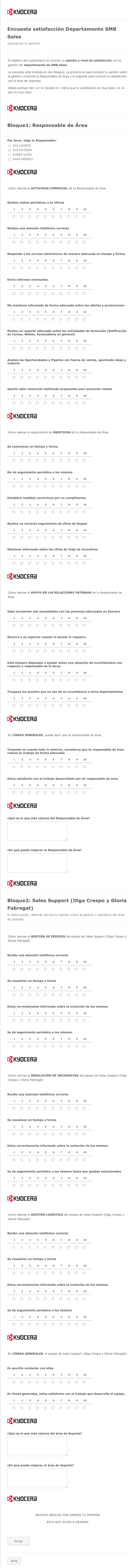 Evaluación Interna De Responsables De Área