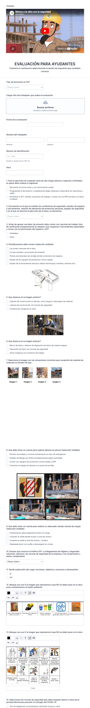 Evaluación Para Ayudantes