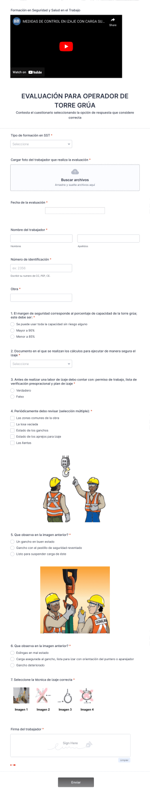 Evaluación Para Operador De Torre Grúa