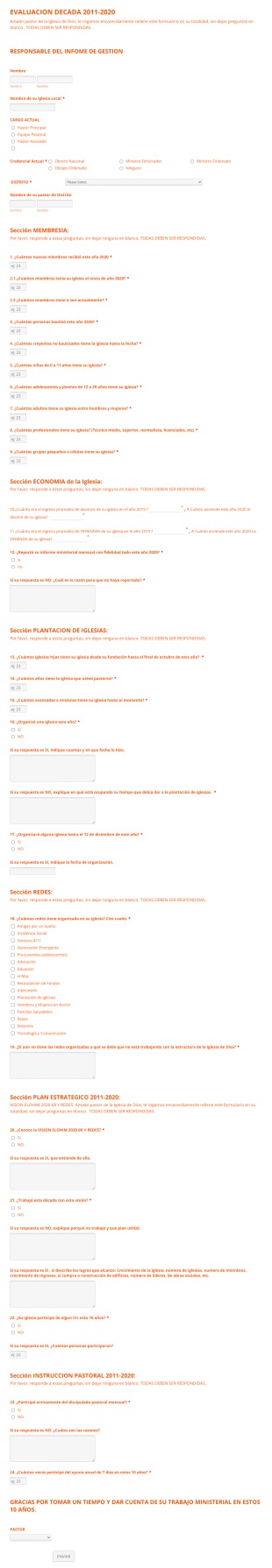 Evaluacion Pastoral Decada 2011 2020