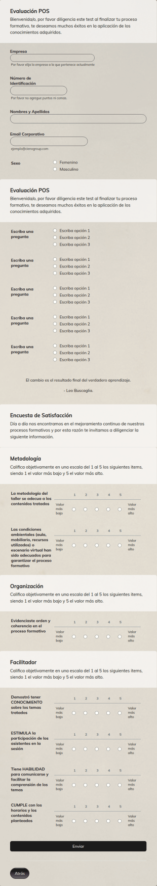 Evaluación POS Y Encuesta De Satisfacción
