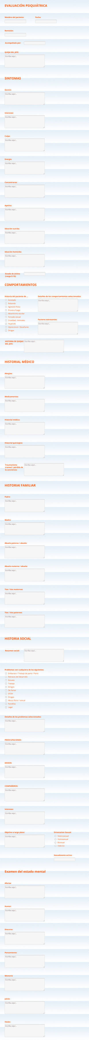 Evaluación Psiquiátrica