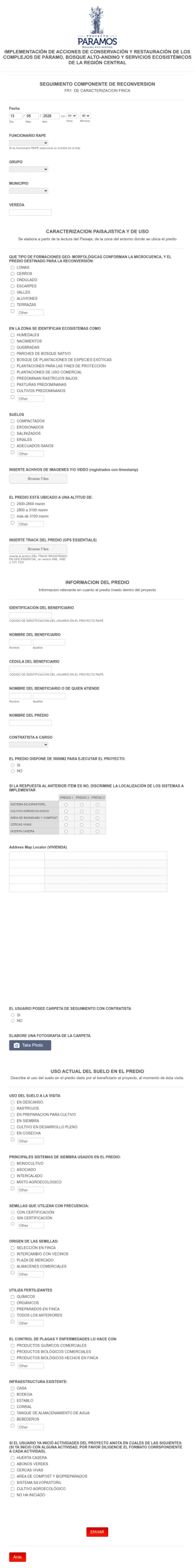 Evaluación Y Seguimiento De Desarrollo De Fincas