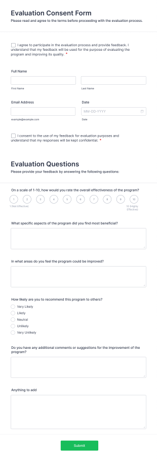 Evaluation Consent Form Template