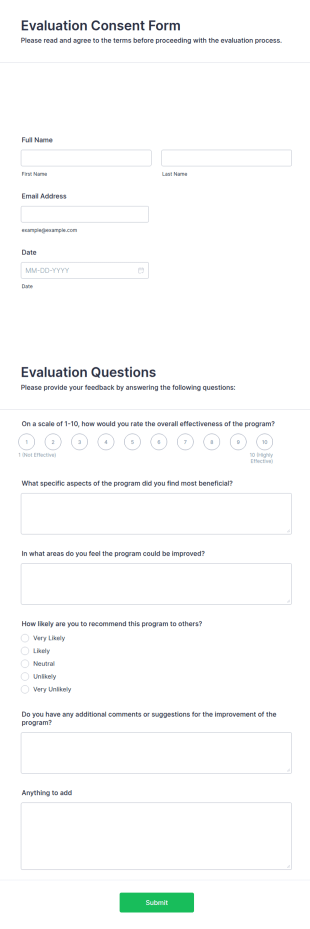Evaluation Consent Form Template