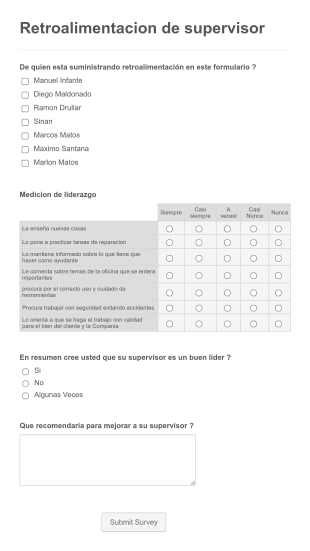 Evaluation De Supervisor Form Template