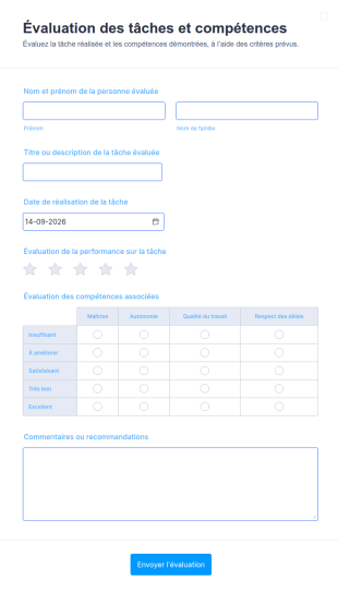 Évaluation Des Tâches Et Compétences