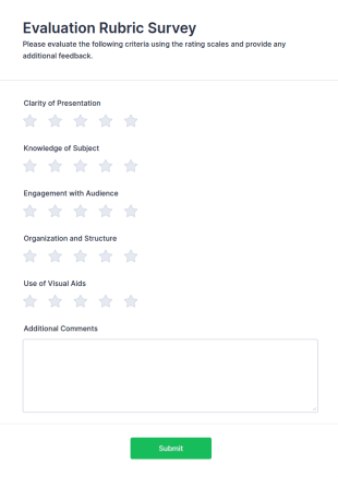Evaluation Rubric Survey Form Template