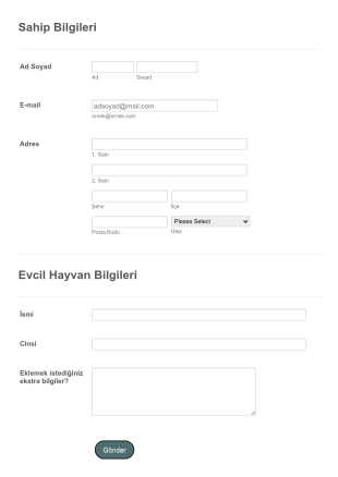 Evcil Hayvan Reçete Form Template