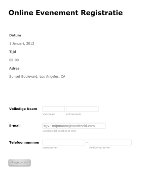 Evenement Registratieformulier