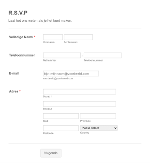 Evenement R.S.V.P Formulier Form Template