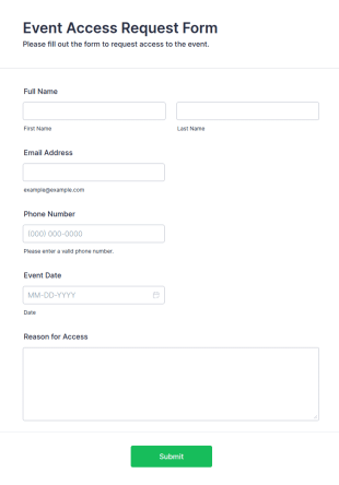 Event Access Request Form Template