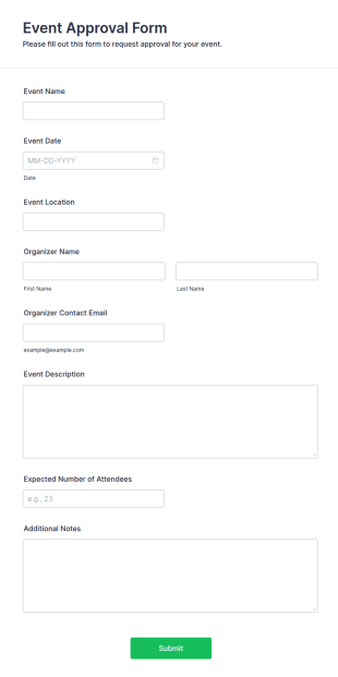 Event Approval Form Template