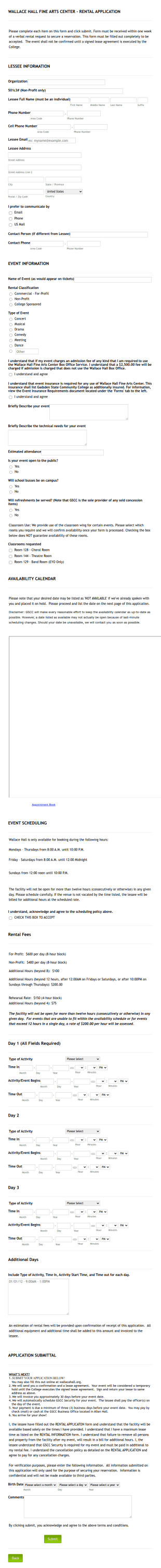 Event Booking Form Template