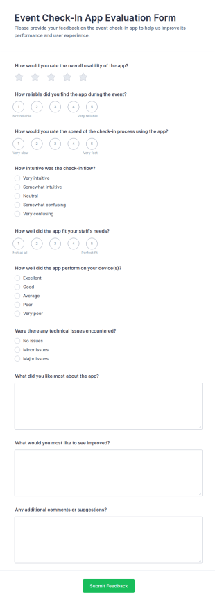 Event Check In Evaluation Form Template