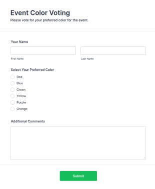 Event Color Voting Form Template